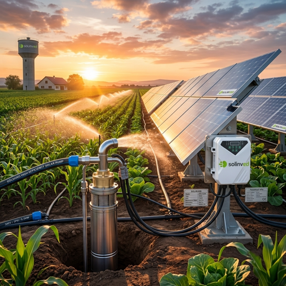 Solinved 1500W 96V DC Dalgıç Su Pompası | 13 Ton/Saat | 60 Metre Basma | 4 İnç Solar Kuyu Pompası