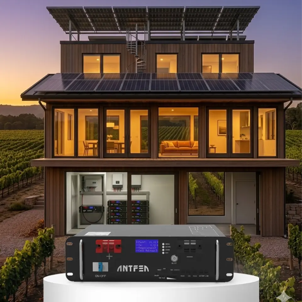 ANTFEA 51.2V (48V) 100Ah 5.12 kwh LiFePo4 Lityum Rack Batarya