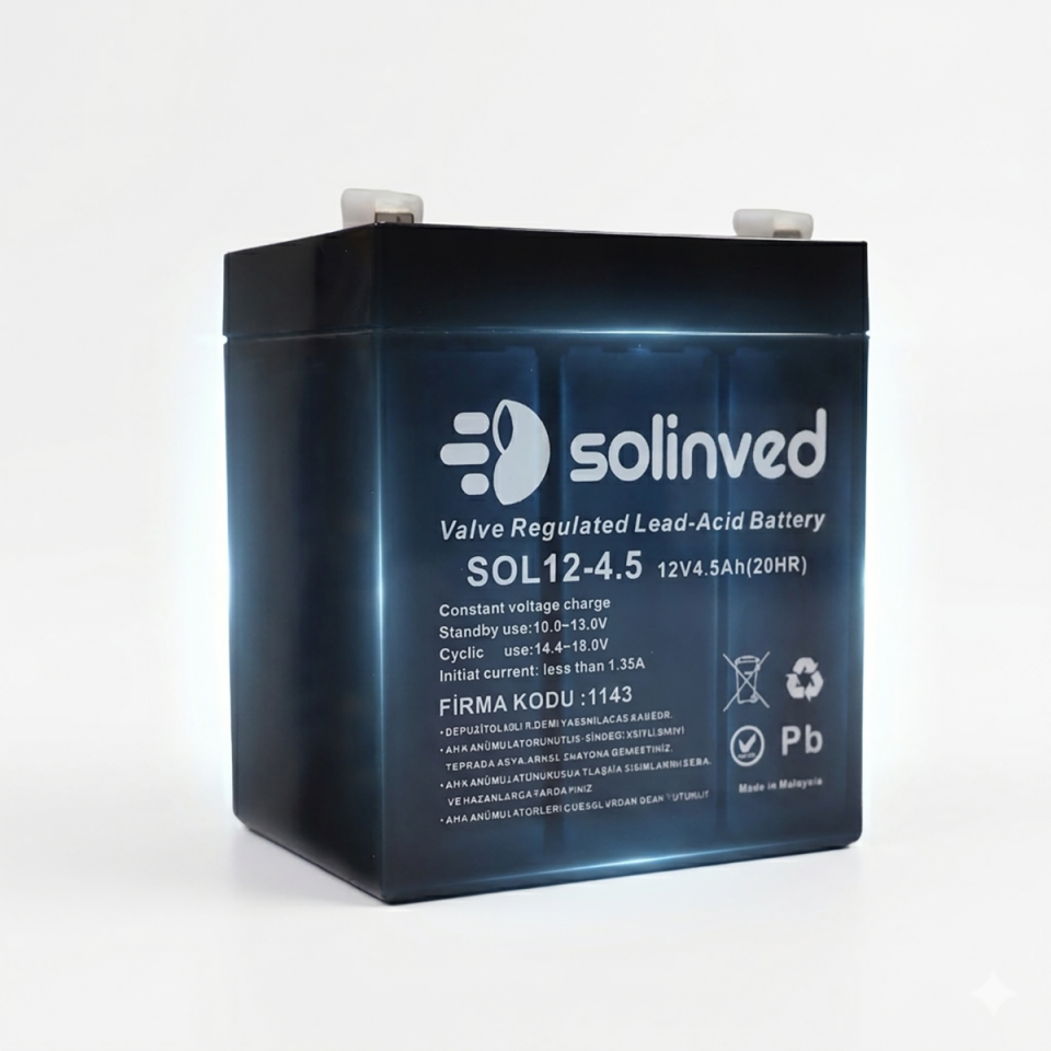 Solinved 12V 4.5AH Kuru Tip Akü
