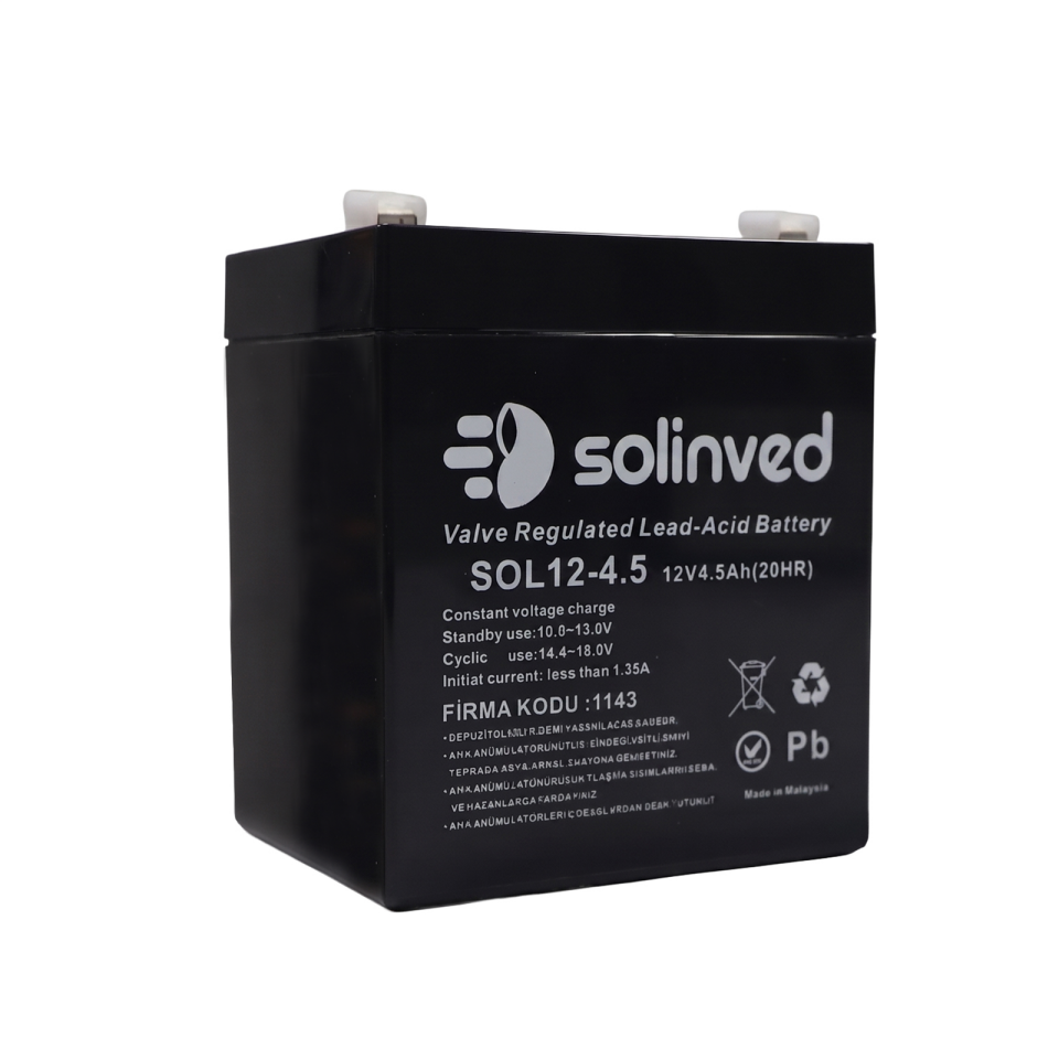 Solinved 12V 4.5AH Kuru Tip Akü