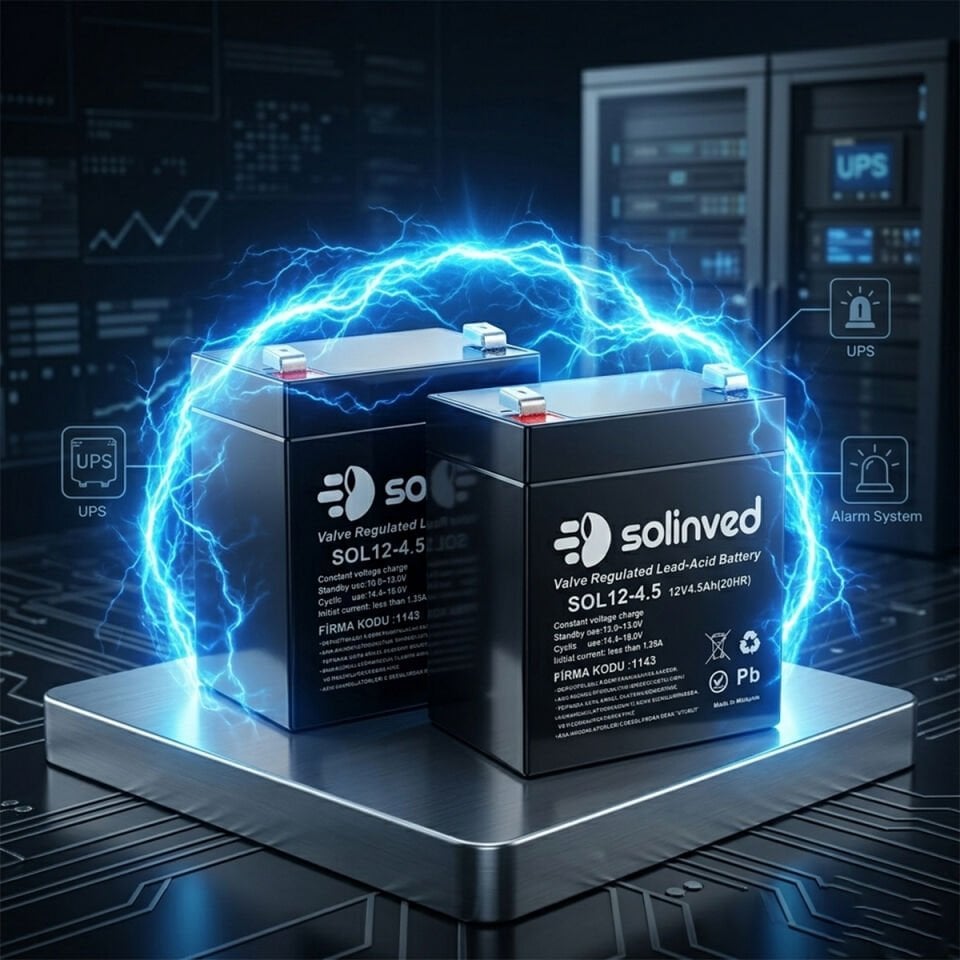 Solinved 12V 4.5Ah Kuru Tip Akü 2’li Paket