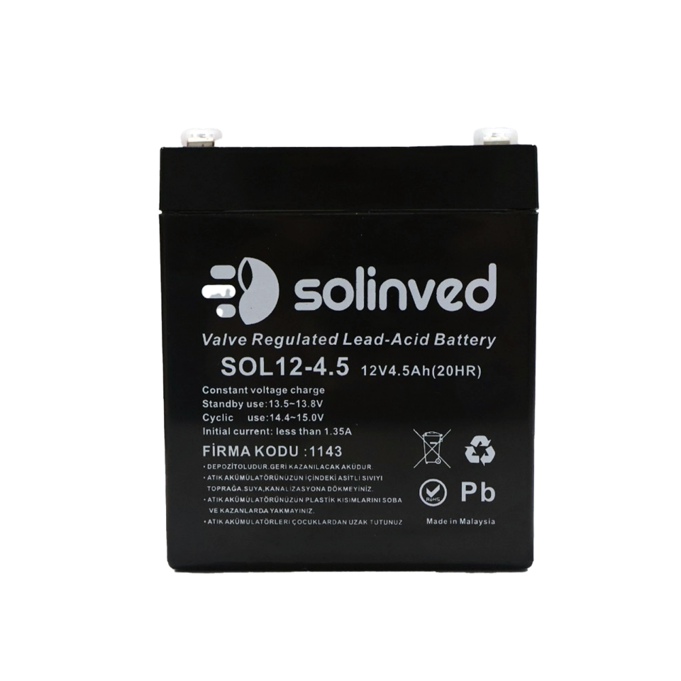 Solinved 12V 4.5Ah Kuru Tip Akü 4 Adet