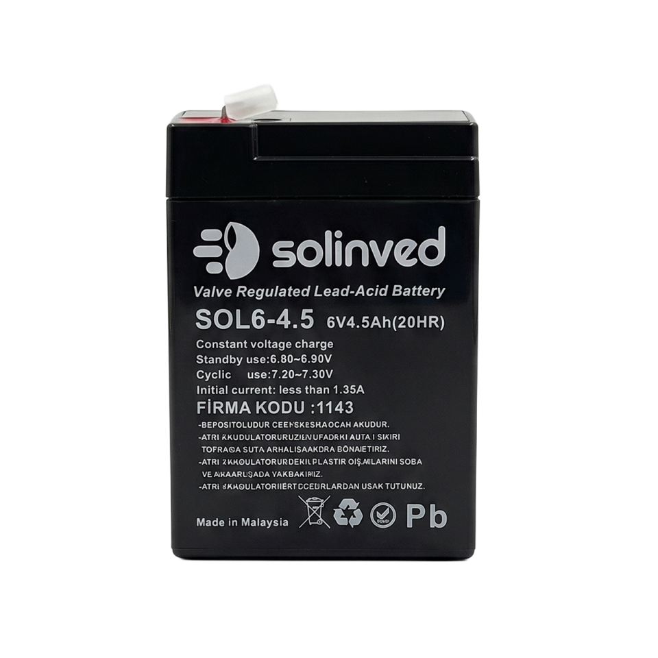 Solinved 6V 4.5AH Kuru Tip Akü (2 Adet)