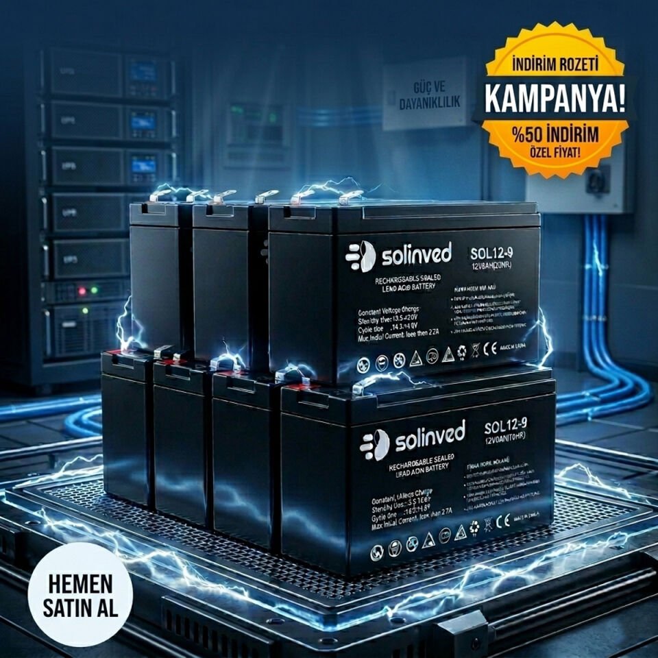 Solinved 12V 9Ah Kuru Tip Akü 10’lu Paket