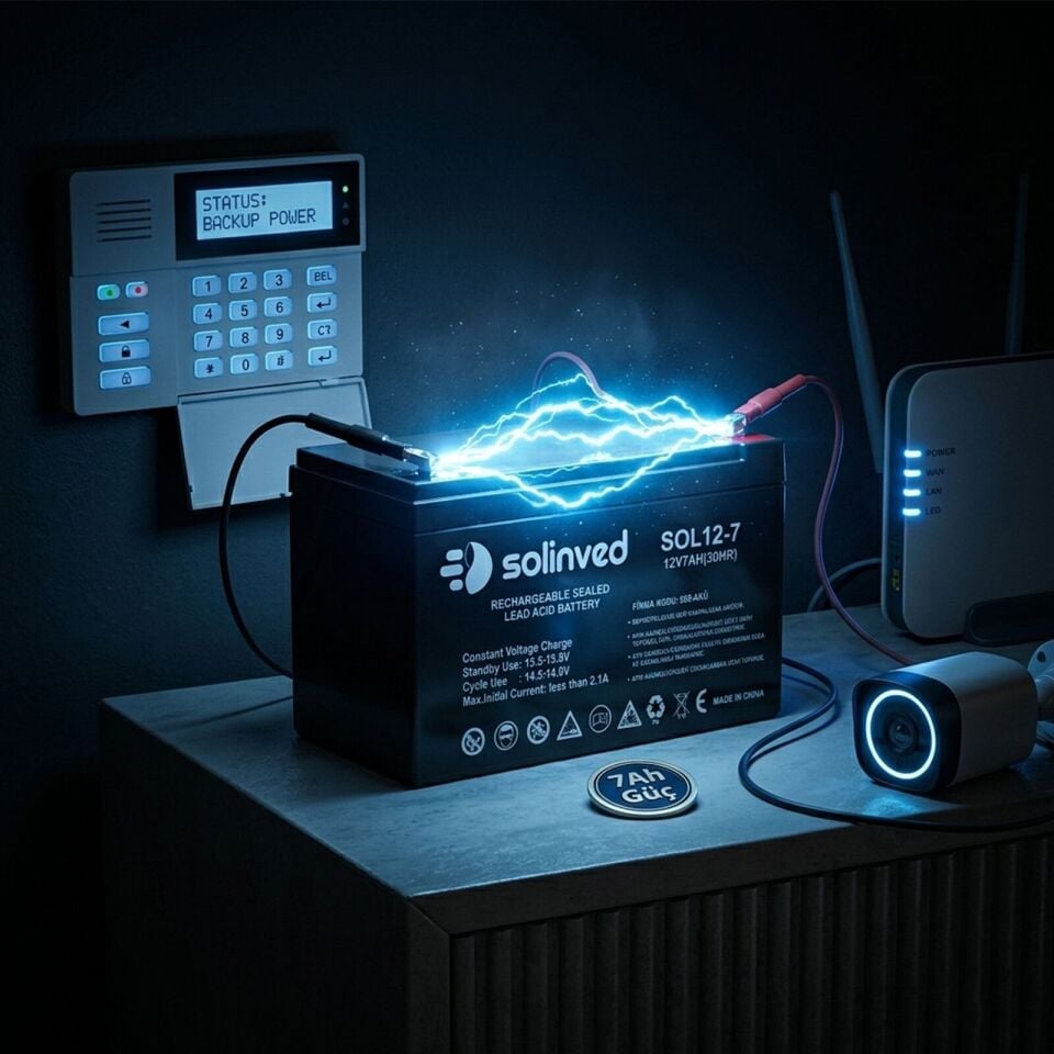 Solinved 12V 7Ah Kuru Tip Akü 10’lu Paket