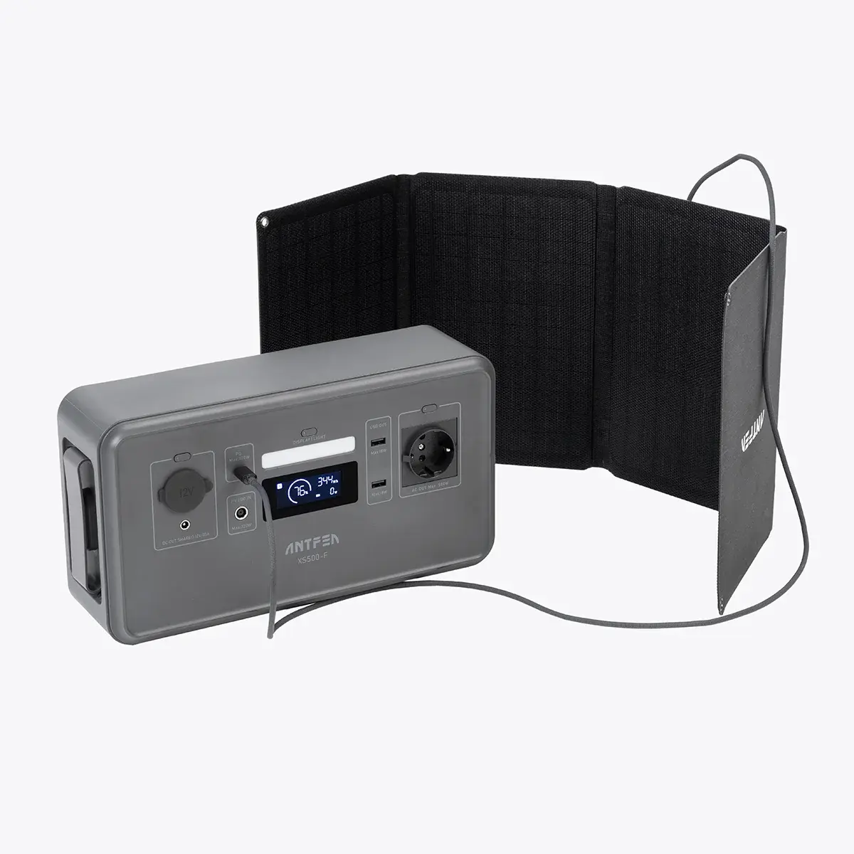Antfea XS500F 500W Taşınabilir Güç Sistemi + 30W Taşınabilir Güneş Paneli