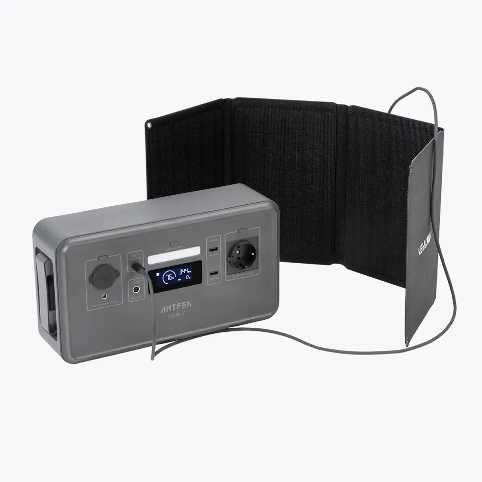 Antfea XS500F 500W Taşınabilir Güç Sistemi + 30W Taşınabilir Güneş Paneli