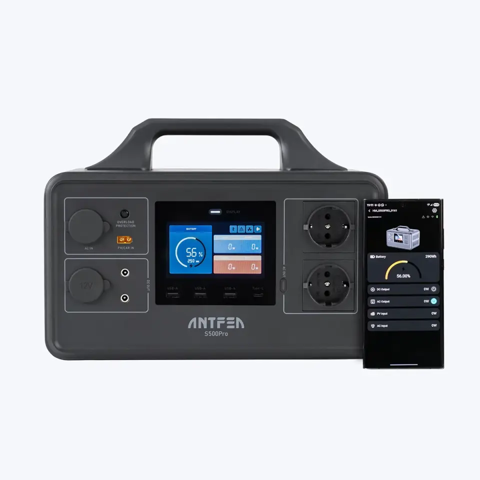 Antfea S500Pro 500W Taşınabilir Güç Sistemi + 100W Güneş Paneli + 5M Bağlantı Kablosu