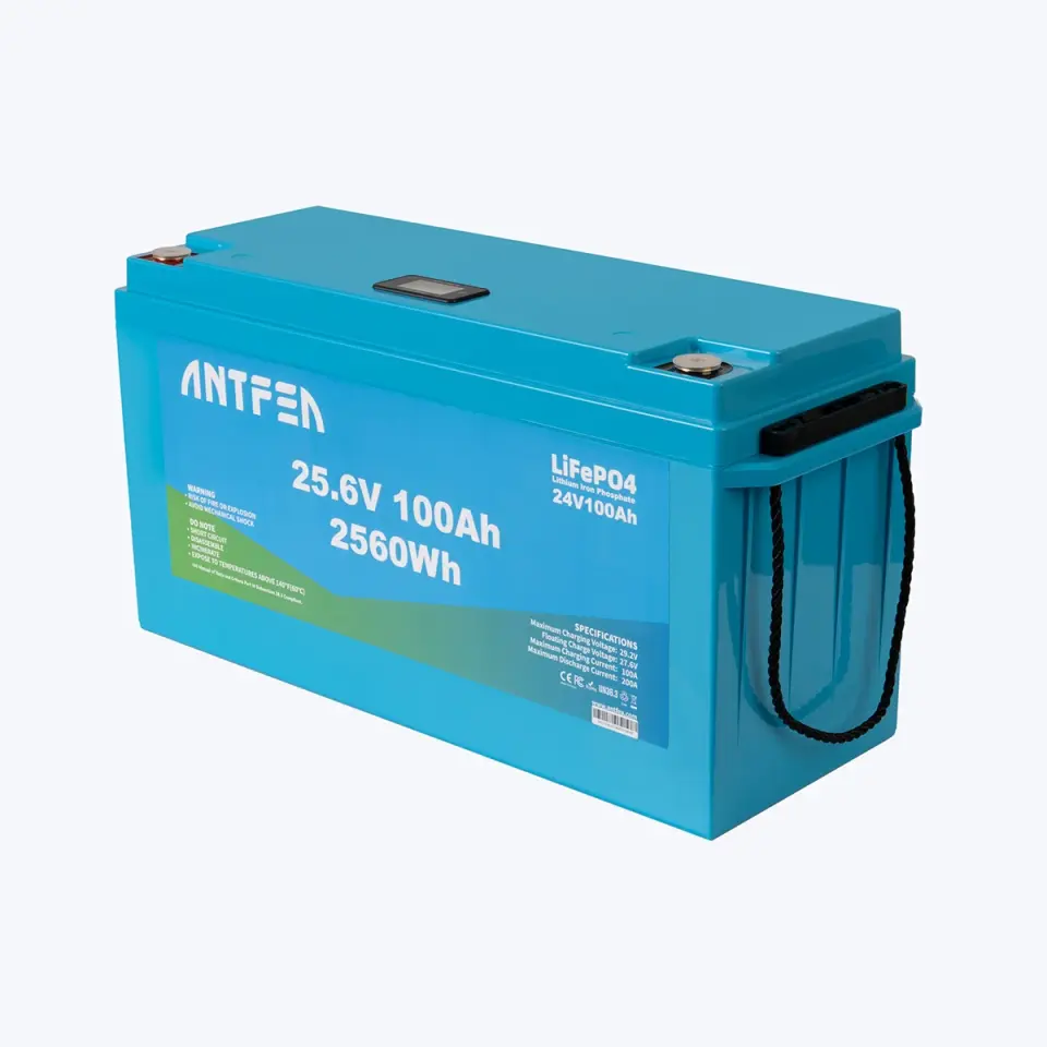 ANTFEA 25.6V (24V) 100Ah ABS Lityum Akü LiFePo4 + 200W esnek Güneş Paneli