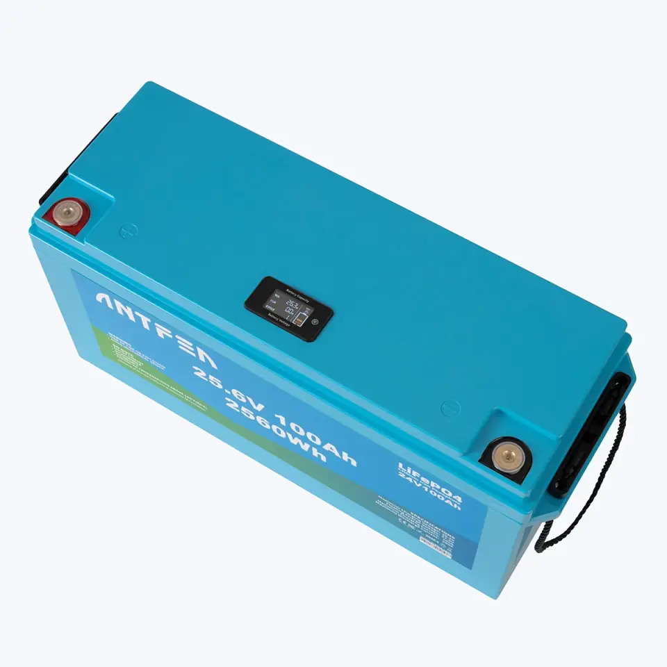 ANTFEA 25.6V (24V) 100Ah ABS Lityum Akü LiFePo4 + 200W esnek Güneş Paneli