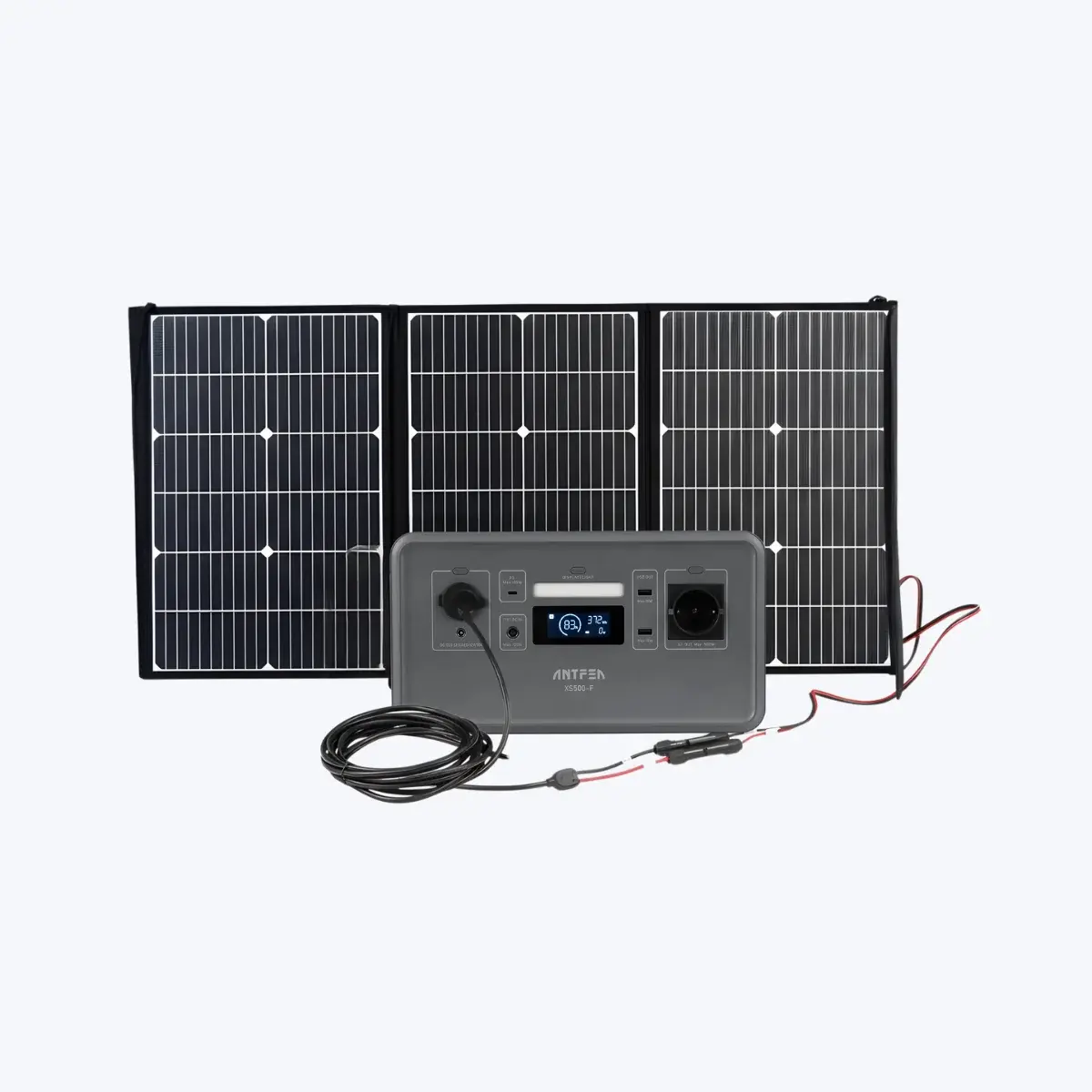 Antfea XS500F Taşınabilir Güç Sistemi + 100W Taşınabilir Güneş Paneli ve Multi Dönüşüm Kablosu