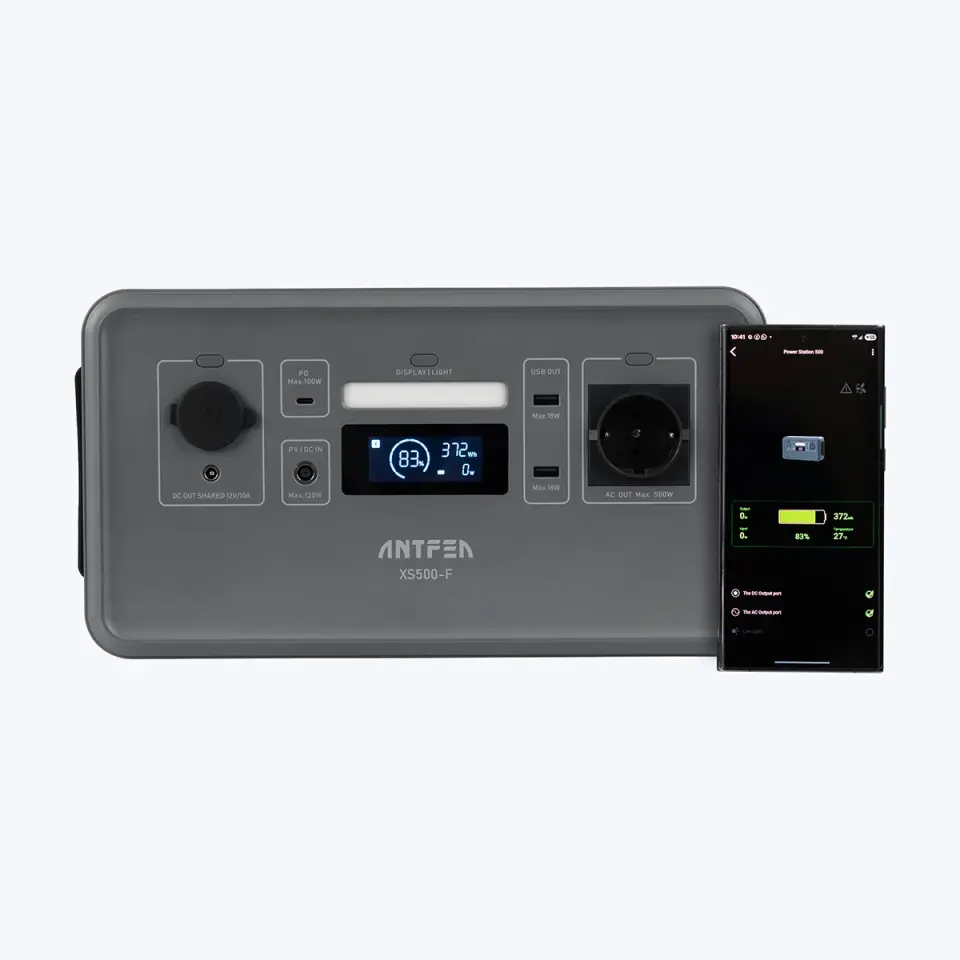 Antfea XS500F Taşınabilir Güç Sistemi + 100W Taşınabilir Güneş Paneli ve Multi Dönüşüm Kablosu