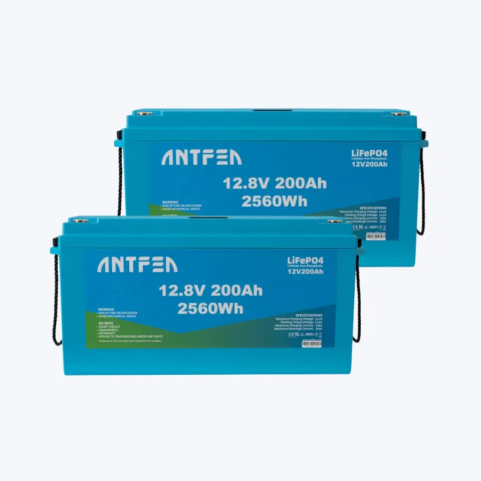 ANTFEA 12.8V (12V) 200Ah ABS Lityum Akü Akıllı Ekran Bluetooth LiFePo4  X 2 ADET