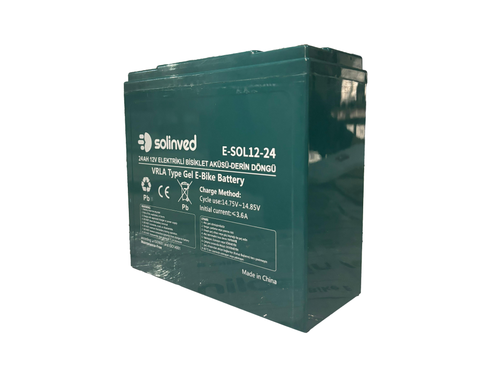 12V 24AH VRLA Tipi Elektrikli Bisiklet Aküsü