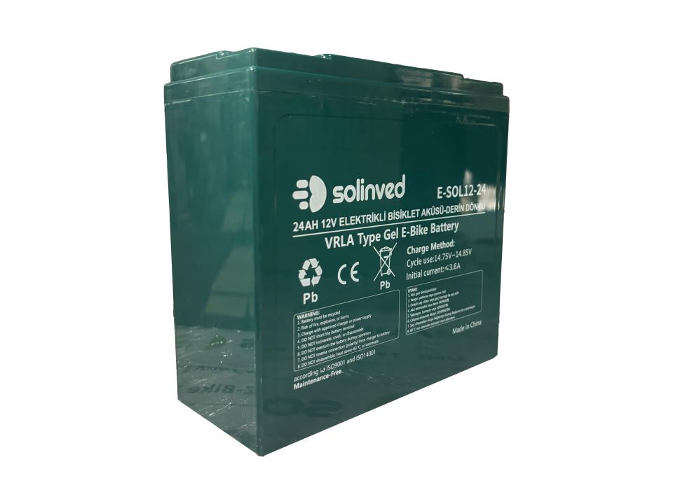 12V 24AH VRLA Tipi Elektrikli Bisiklet Aküsü