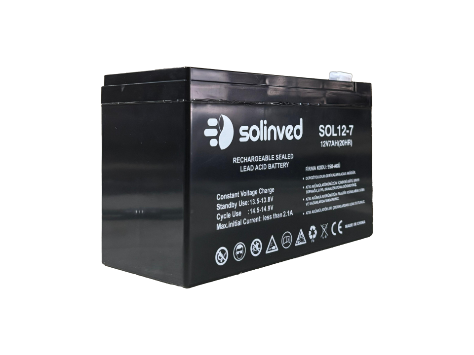 Solinved 12V 7AH Kuru Tip Akü