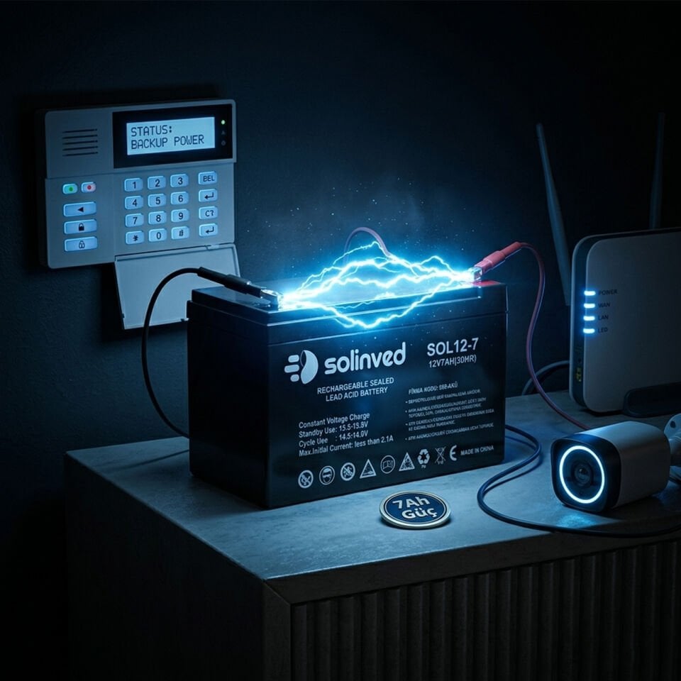 Solinved 12V 7AH Kuru Tip Akü (Premium)