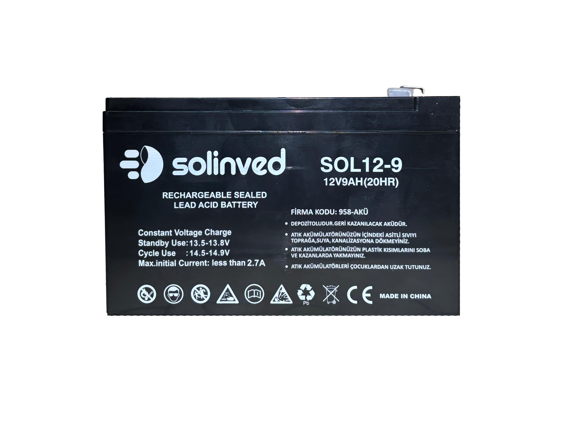 12V 9AH Ups Ve Alarm Aküsü