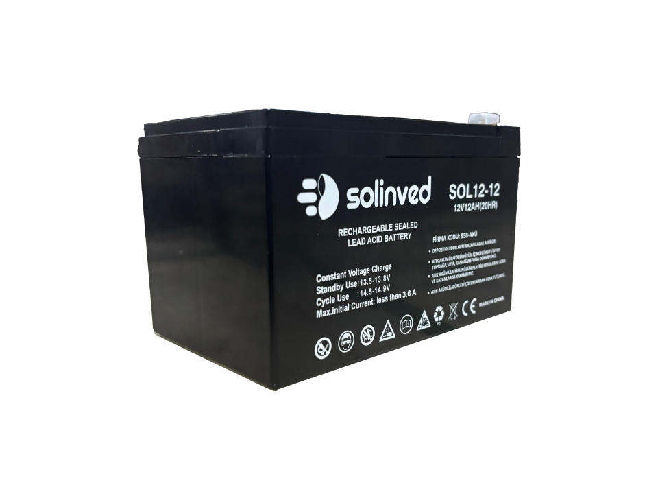 Solinved 12V 12AH Kuru Tip Akü
