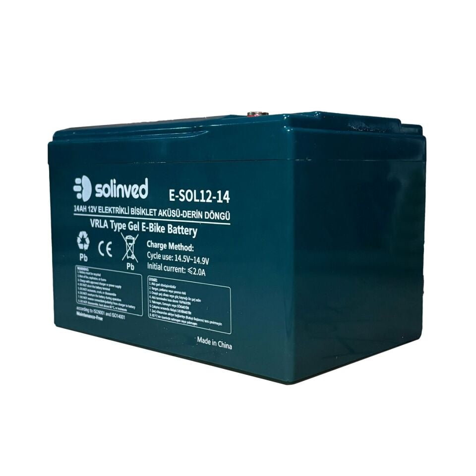 Solinved 12V 14AH VRLA Tipi Elektrikli Bisiklet Aküsü 4'lü Paket