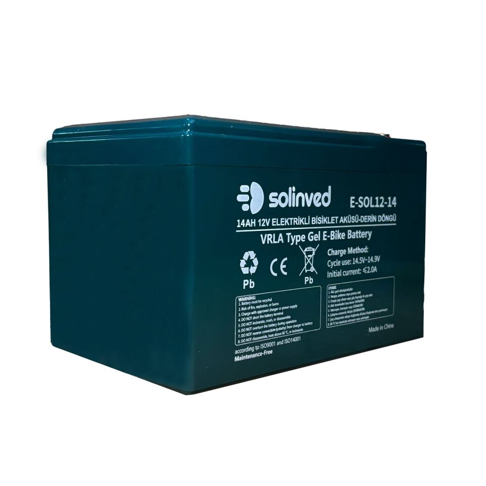 Solinved 12V 14AH VRLA Tipi Elektrikli Bisiklet Aküsü 4'lü Paket