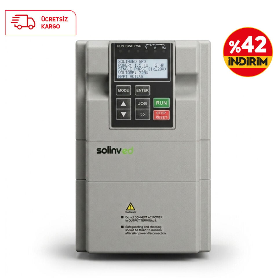 Solinved 1.5 kW 2 HP Monofaze (1x220) Solar Pompa Sürücü
