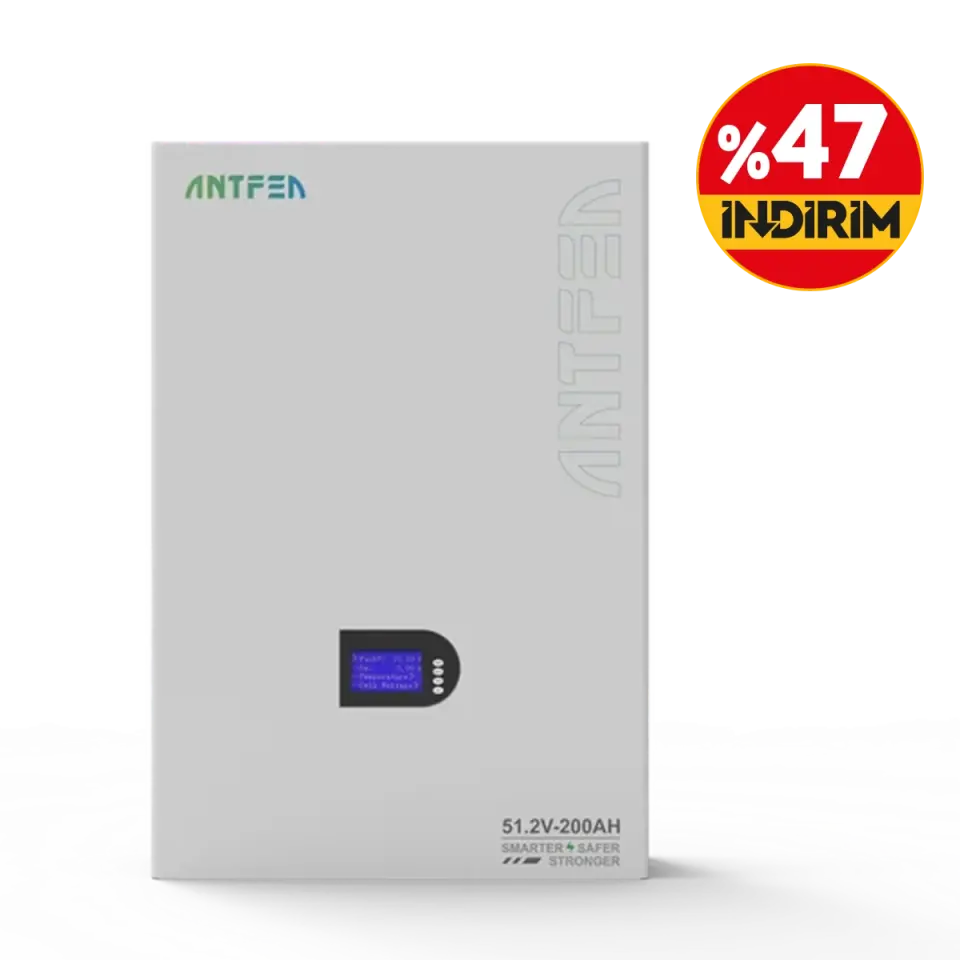 Antfea 51.2V 200Ah LiFePO4 Lityum Duvar Tipi Batarya