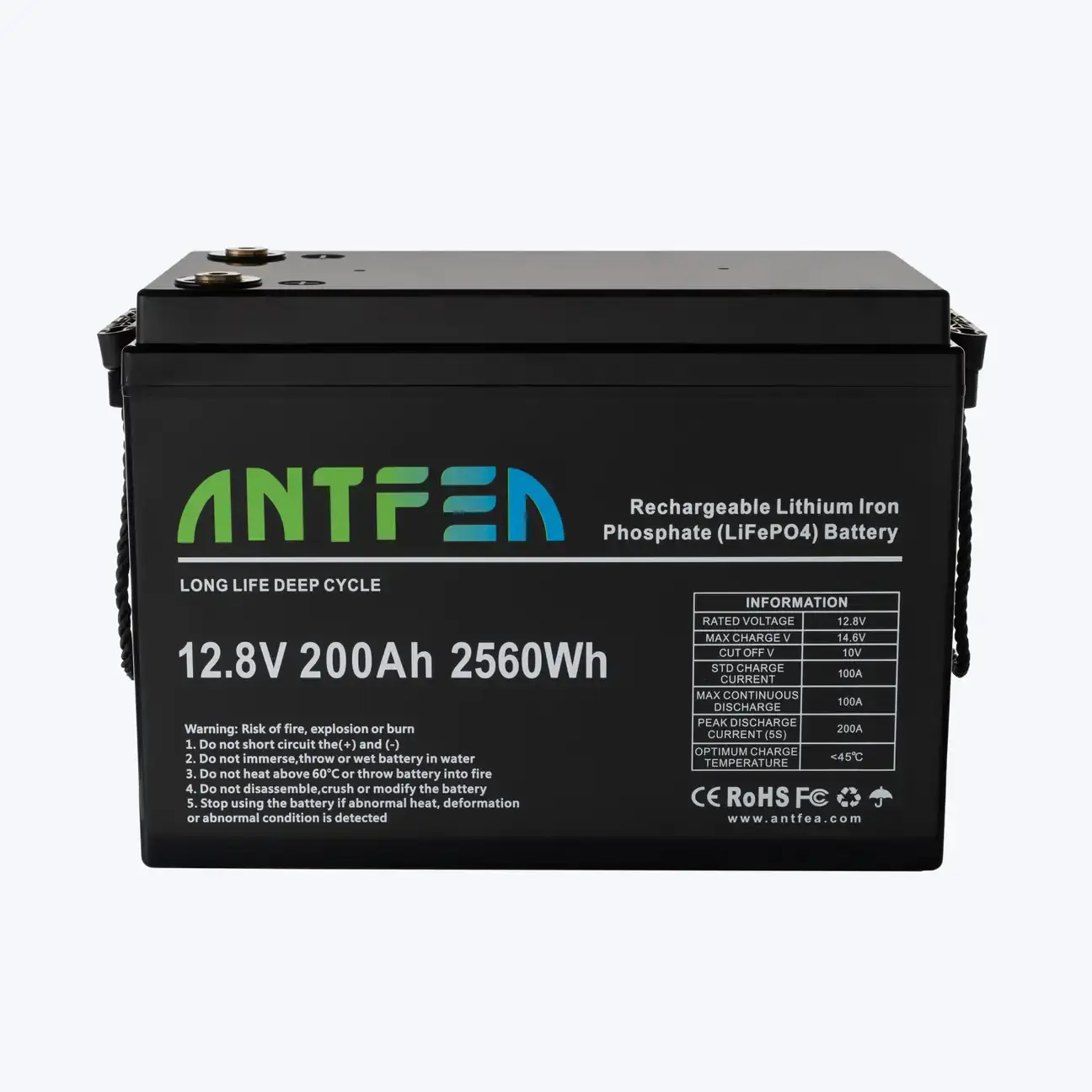 Antfea 12.8V 200Ah ABS Lityum Akü LiFePO4