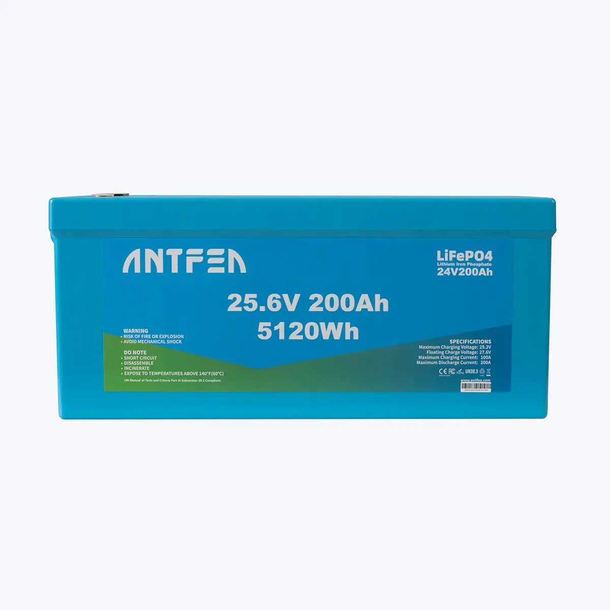 ANTFEA 25.6V (24V) 200Ah ABS Lityum Akü Akıllı Ekran Bluetooth LiFePo4
